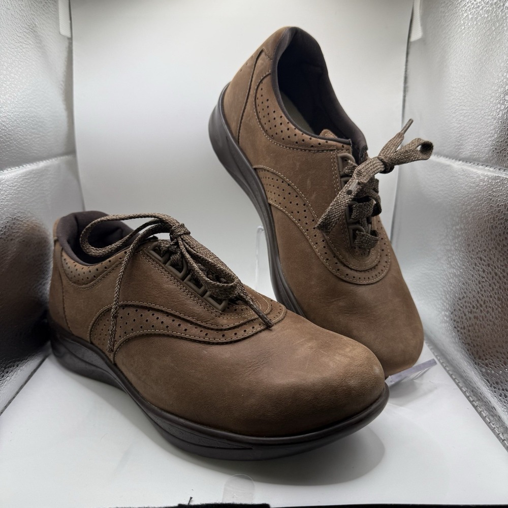 SAS Walk Easy Shoes Women's 7W‎ Brown Nubuck Leather Low Comfort Walking